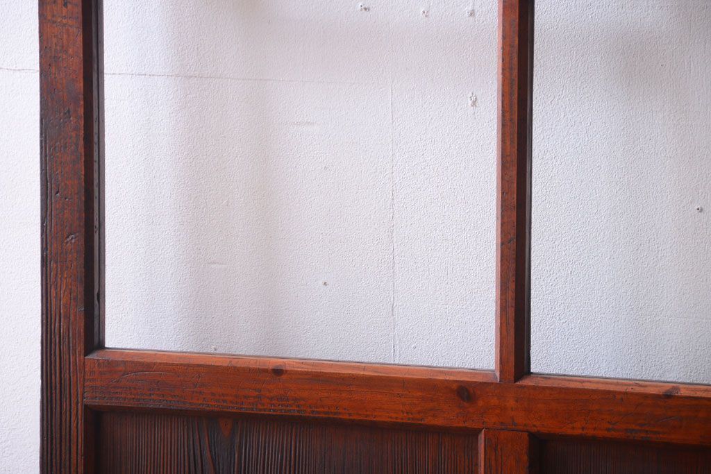 昭和レトロ　店舗におすすめ!背が高いアンティークガラス戸2枚セット