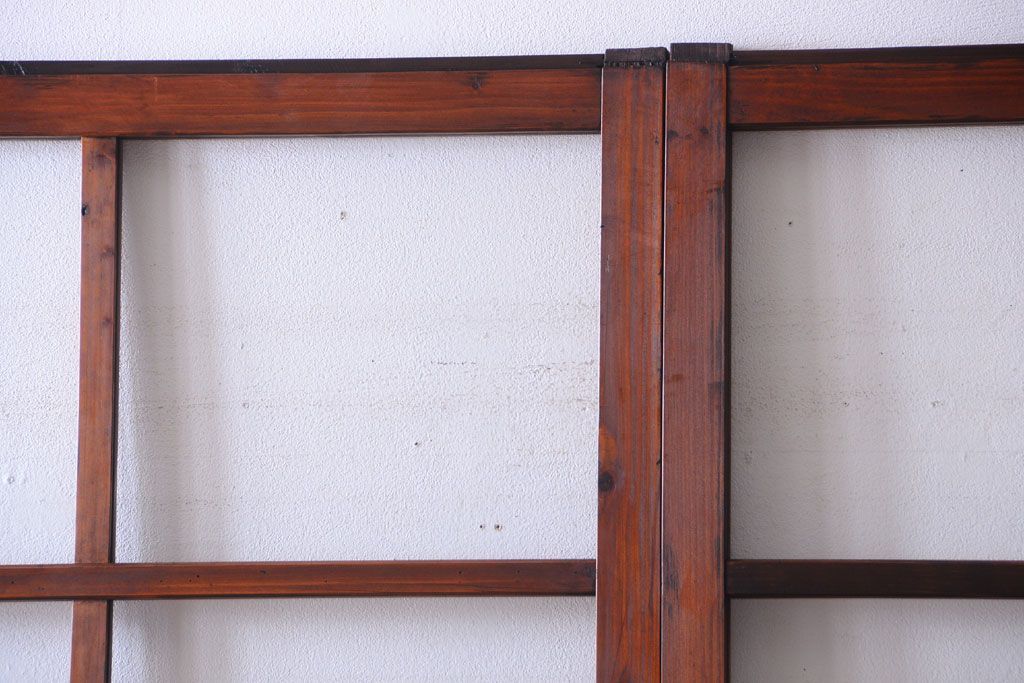 昭和レトロ　店舗におすすめ!背が高いアンティークガラス戸2枚セット