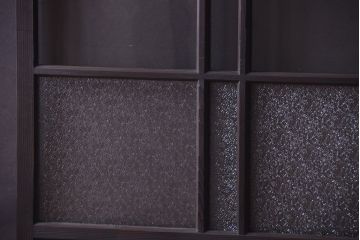 和製アンティーク　ダイヤガラス入り!古い木のガラス戸2枚セット