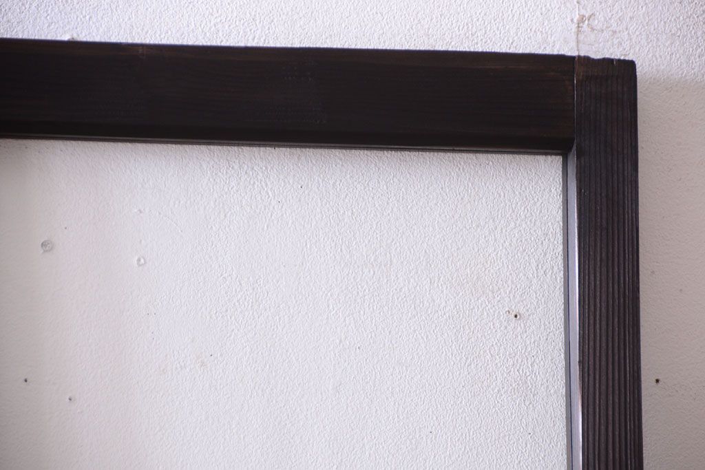 和製アンティーク　ダイヤガラス入り!古い木のガラス戸2枚セット