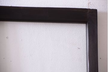 和製アンティーク　ダイヤガラス入り!古い木のガラス戸2枚セット