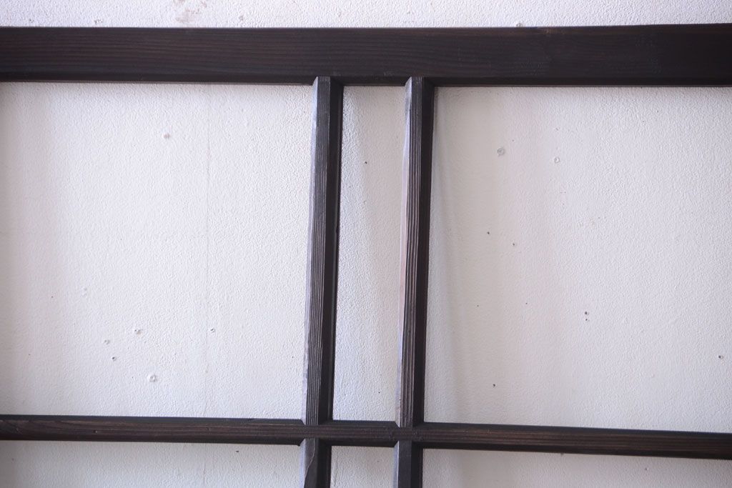 和製アンティーク　ダイヤガラス入り!古い木のガラス戸2枚セット