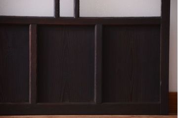 和製アンティーク　ダイヤガラス入り!古い木のガラス戸2枚セット