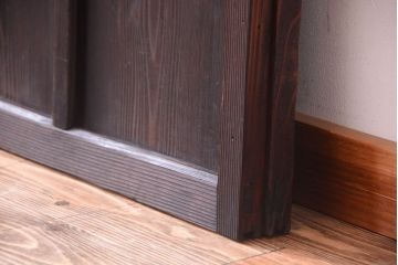 和製アンティーク　ダイヤガラス入り!古い木のガラス戸2枚セット