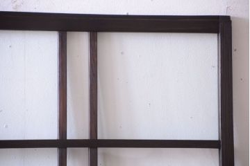 和製アンティーク　ダイヤガラス入り!古い木のガラス戸2枚セット