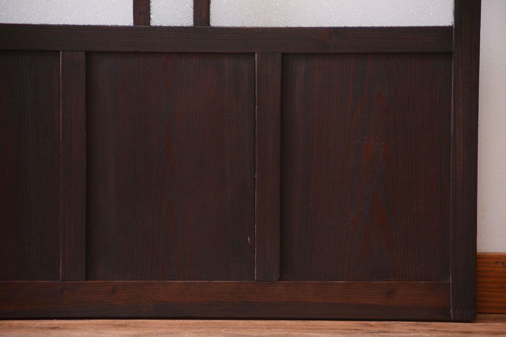 和製アンティーク　ダイヤガラス入り!古い木のガラス戸2枚セット