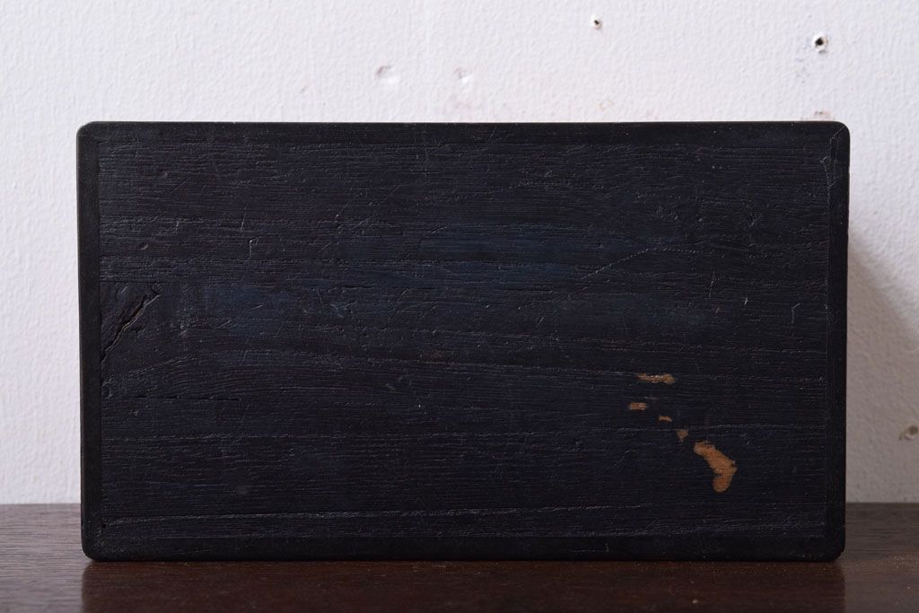 レトロ家具　昭和レトロ　黒柿材とタモ玉杢材!小物入れ(小箱)