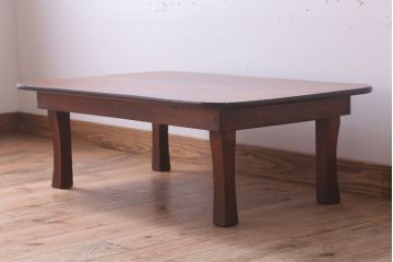 アンティーク家具　アンティーク　古い木のシンプルなちゃぶ台(センターテーブル)(3)