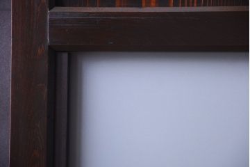 古民具・骨董 明治〜大正期　すりガラス帯の引き戸(ガラス帯戸)