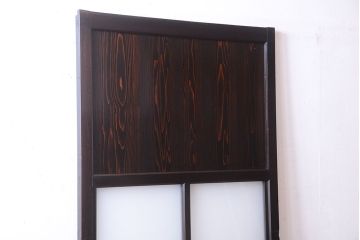 古民具・骨董 明治〜大正期　すりガラス帯の引き戸(ガラス帯戸)