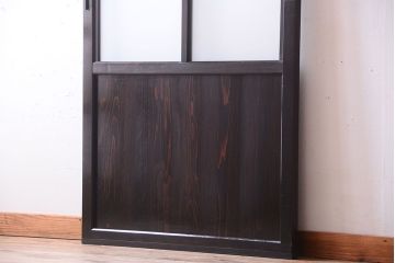 古民具・骨董 明治〜大正期　すりガラス帯の引き戸(ガラス帯戸)