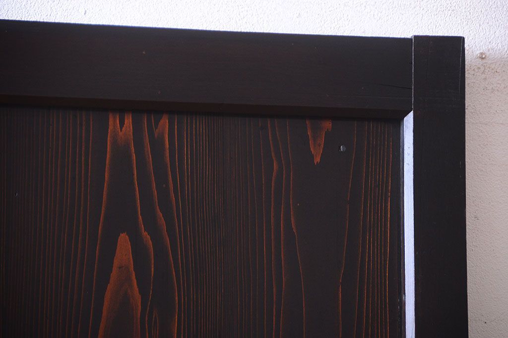 古民具・骨董 明治〜大正期　すりガラス帯の引き戸(ガラス帯戸)