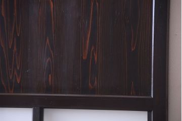 古民具・骨董 明治〜大正期　すりガラス帯の引き戸(ガラス帯戸)