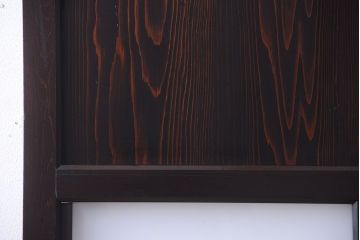 古民具・骨董 明治〜大正期　すりガラス帯の引き戸(ガラス帯戸)