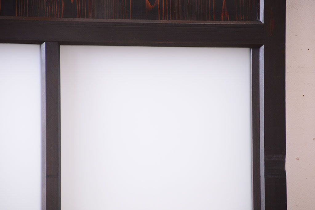 古民具・骨董 明治〜大正期　すりガラス帯の引き戸(ガラス帯戸)