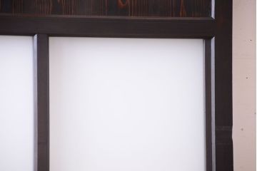 古民具・骨董 明治〜大正期　すりガラス帯の引き戸(ガラス帯戸)