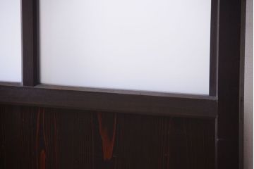 古民具・骨董 明治〜大正期　すりガラス帯の引き戸(ガラス帯戸)