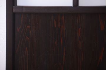 古民具・骨董 明治〜大正期　すりガラス帯の引き戸(ガラス帯戸)