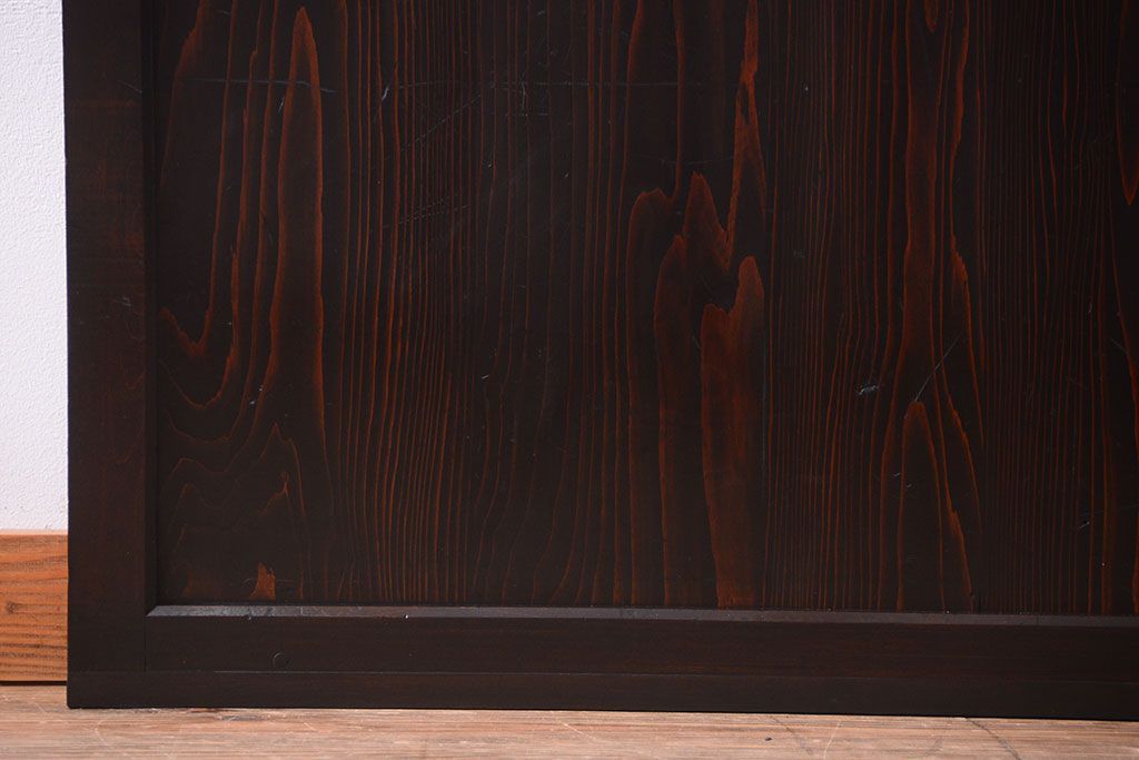 古民具・骨董 明治〜大正期　すりガラス帯の引き戸(ガラス帯戸)