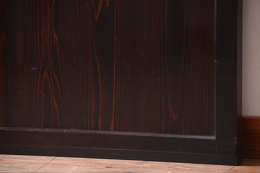 古民具・骨董 明治〜大正期　すりガラス帯の引き戸(ガラス帯戸)