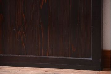 古民具・骨董 明治〜大正期　すりガラス帯の引き戸(ガラス帯戸)