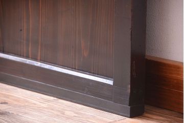 古民具・骨董 明治〜大正期　すりガラス帯の引き戸(ガラス帯戸)