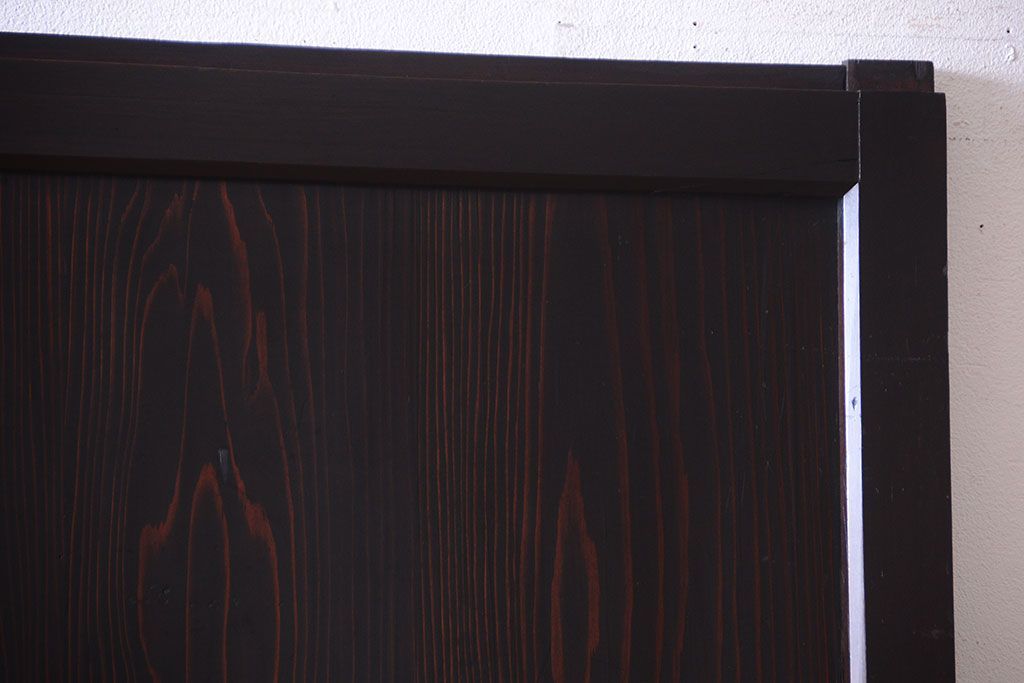 古民具・骨董 明治〜大正期　すりガラス帯の引き戸(ガラス帯戸)