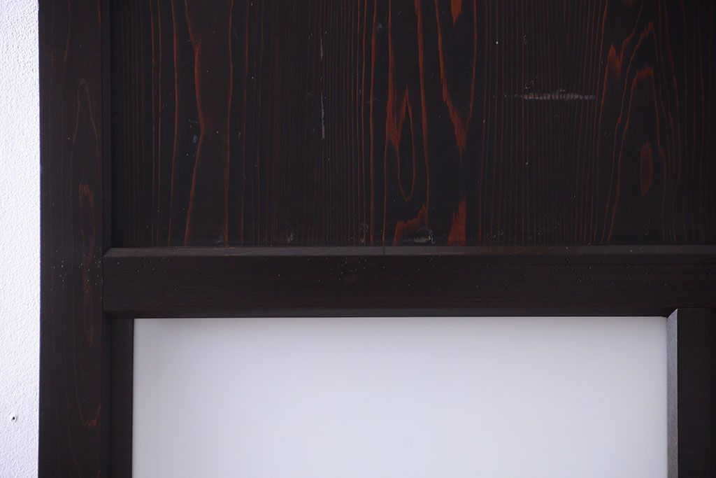 古民具・骨董 明治〜大正期　すりガラス帯の引き戸(ガラス帯戸)