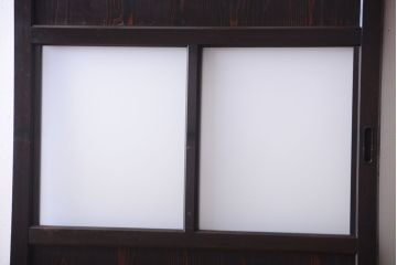 古民具・骨董 明治〜大正期　すりガラス帯の引き戸(ガラス帯戸)