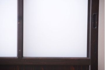 古民具・骨董 明治〜大正期　すりガラス帯の引き戸(ガラス帯戸)