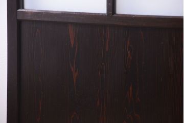 古民具・骨董 明治〜大正期　すりガラス帯の引き戸(ガラス帯戸)