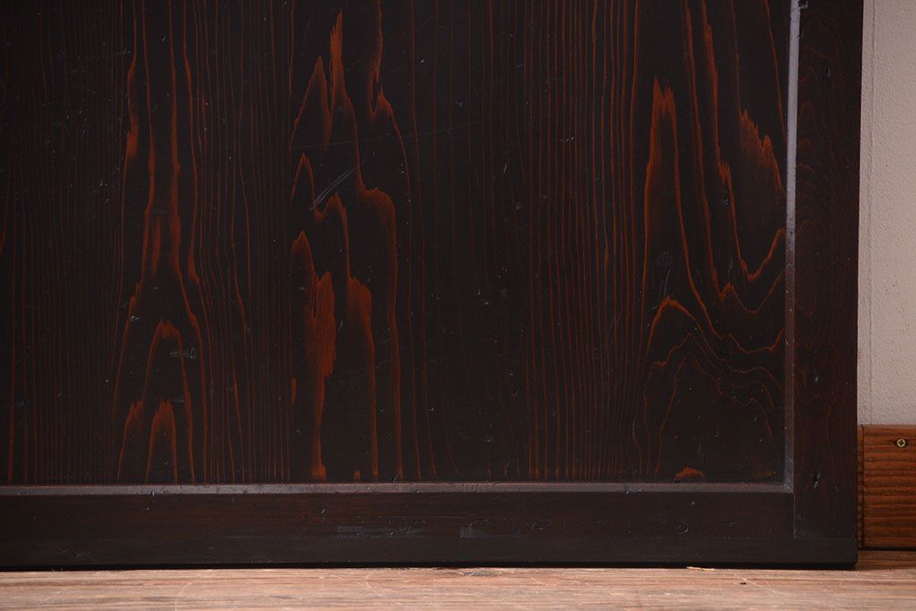 古民具・骨董 明治〜大正期　すりガラス帯の引き戸(ガラス帯戸)