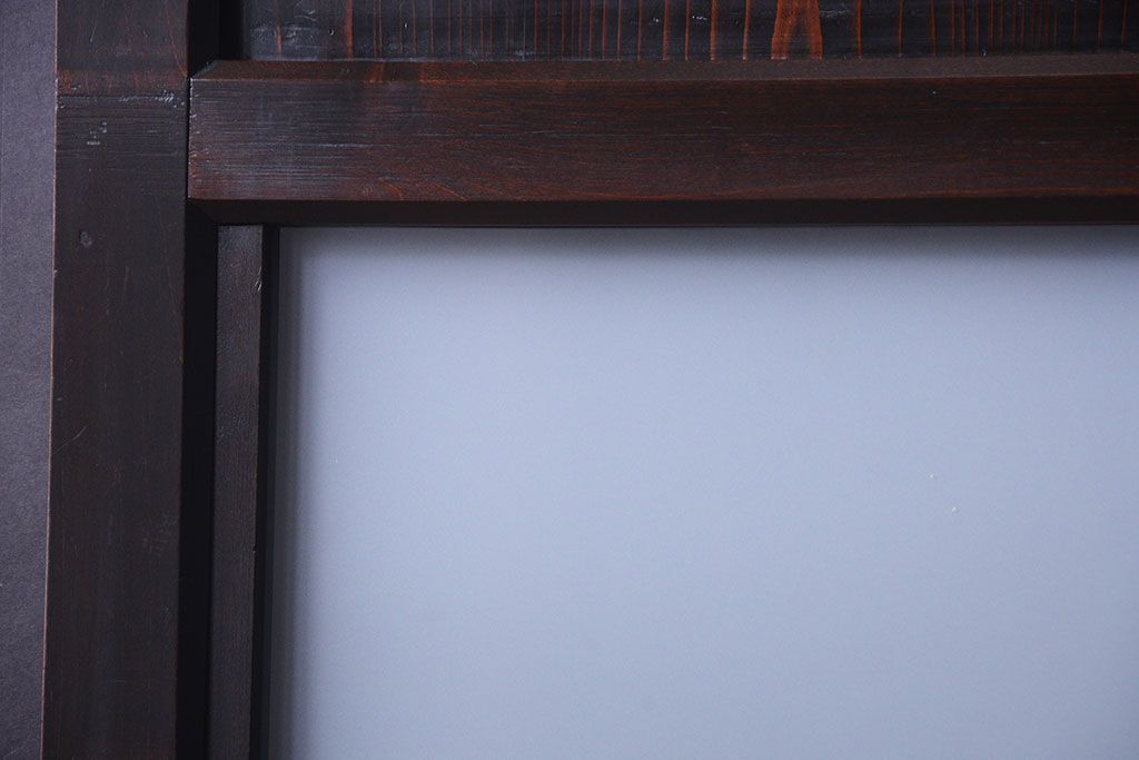 古民具・骨董 明治〜大正期　すりガラス帯の引き戸3枚セット(ガラス帯戸)