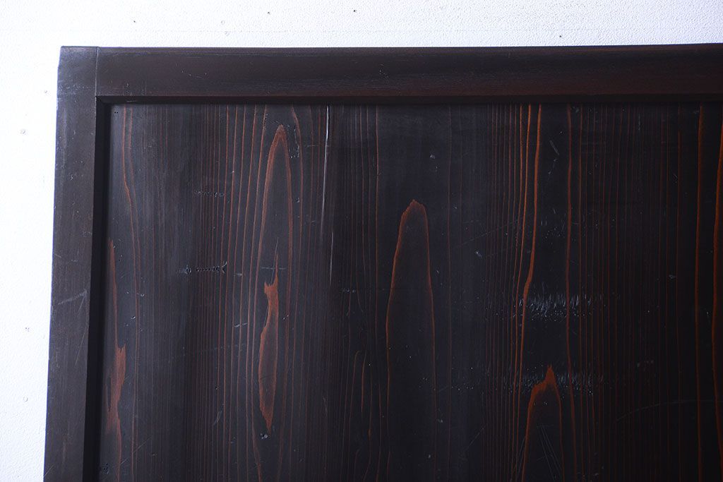 古民具・骨董 明治〜大正期　すりガラス帯の引き戸3枚セット(ガラス帯戸)