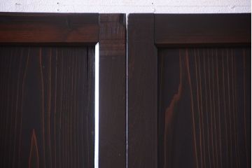 古民具・骨董 明治〜大正期　すりガラス帯の引き戸3枚セット(ガラス帯戸)