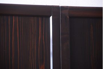 古民具・骨董 明治〜大正期　すりガラス帯の引き戸3枚セット(ガラス帯戸)