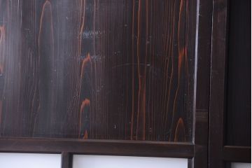 古民具・骨董 明治〜大正期　すりガラス帯の引き戸3枚セット(ガラス帯戸)