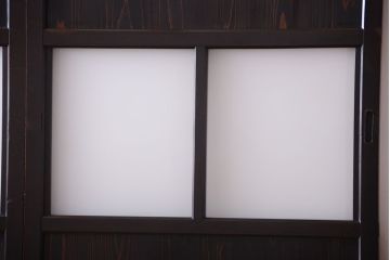 古民具・骨董 明治〜大正期　すりガラス帯の引き戸3枚セット(ガラス帯戸)