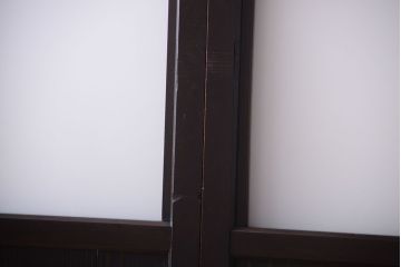 古民具・骨董 明治〜大正期　すりガラス帯の引き戸3枚セット(ガラス帯戸)