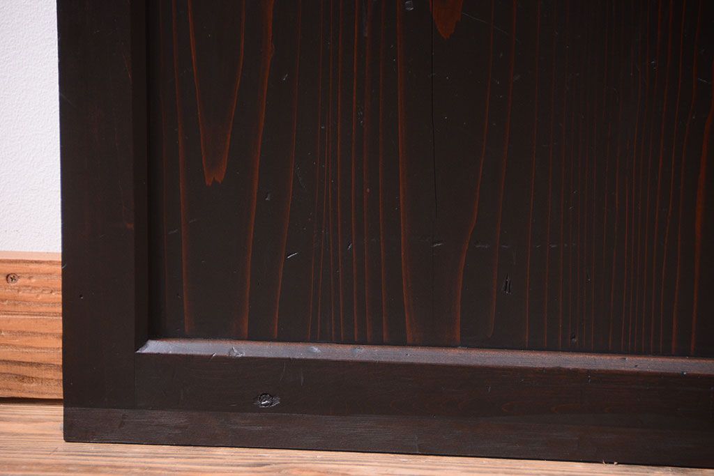 古民具・骨董 明治〜大正期　すりガラス帯の引き戸3枚セット(ガラス帯戸)