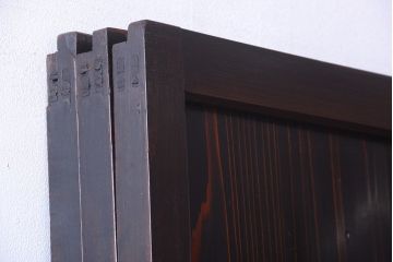 古民具・骨董 明治〜大正期　すりガラス帯の引き戸3枚セット(ガラス帯戸)