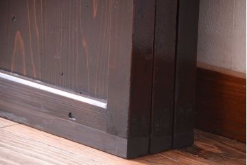 古民具・骨董 明治〜大正期　すりガラス帯の引き戸3枚セット(ガラス帯戸)