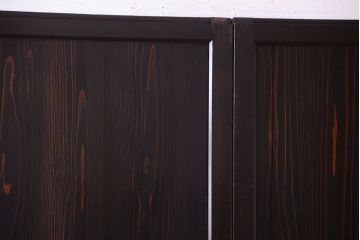 古民具・骨董 明治〜大正期　すりガラス帯の引き戸3枚セット(ガラス帯戸)