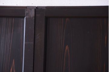 古民具・骨董 明治〜大正期　すりガラス帯の引き戸3枚セット(ガラス帯戸)