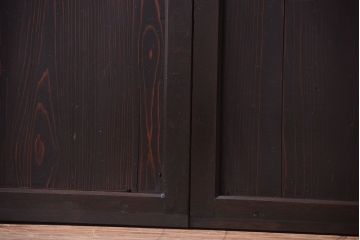 古民具・骨董 明治〜大正期　すりガラス帯の引き戸3枚セット(ガラス帯戸)