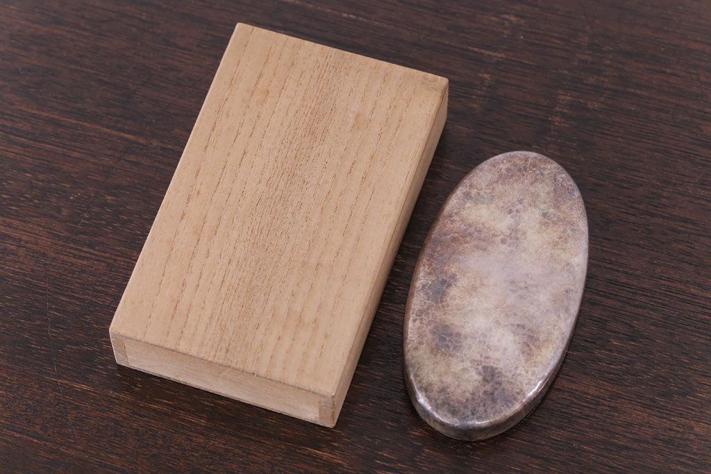 アンティーク雑貨　アンティーク 純銀 服部製 小判型小物入れ 71.5g