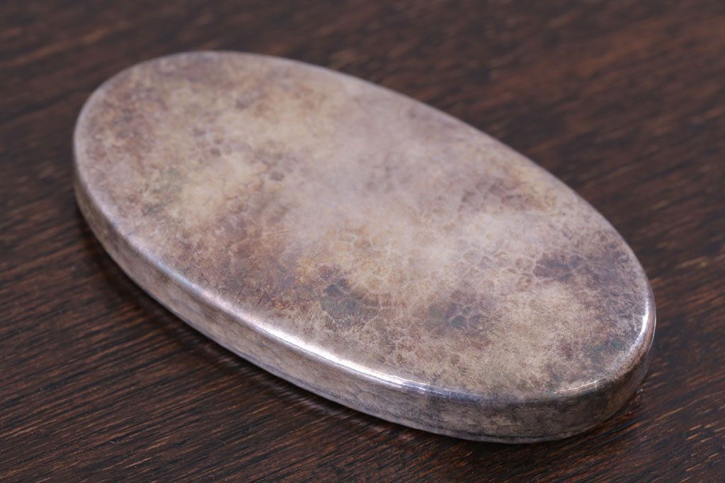 アンティーク雑貨　アンティーク 純銀 服部製 小判型小物入れ 71.5g