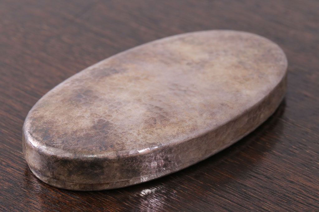 アンティーク雑貨　アンティーク 純銀 服部製 小判型小物入れ 71.5g