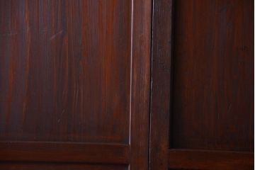 大正ロマン　古い木の当時物色ガラス入りガラス帯戸2枚セット