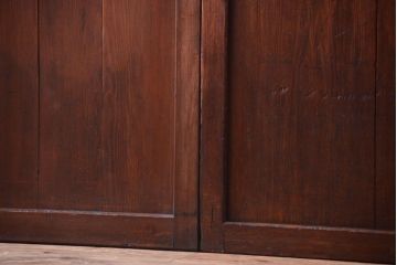 大正ロマン　古い木の当時物色ガラス入りガラス帯戸2枚セット